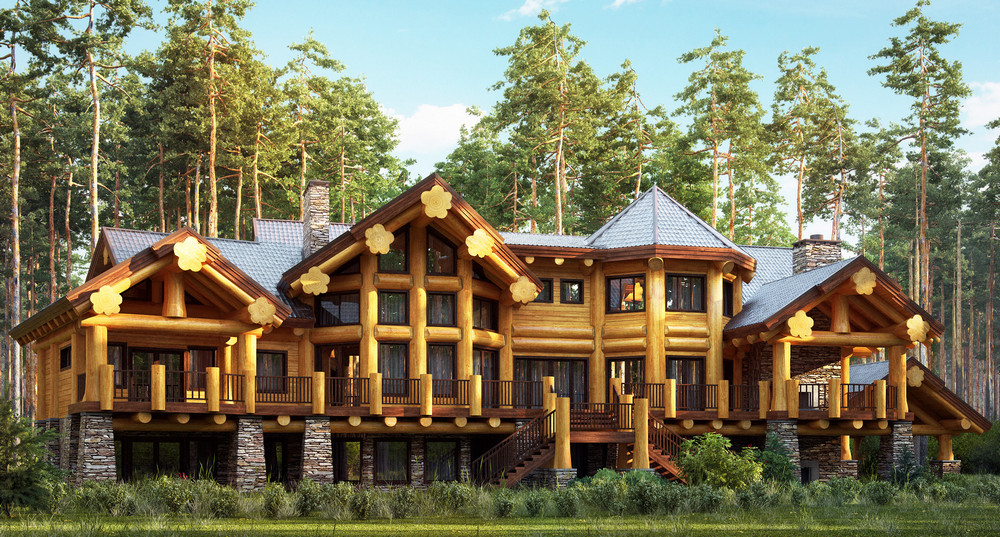 Каркасно-бревенчатый дом post & beam